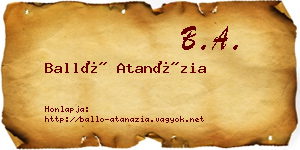 Balló Atanázia névjegykártya